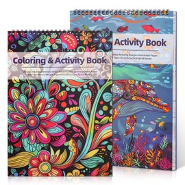 2 Pack Adult Coloring Books, 8.3×11.7in Exquisite Pattern Coloring &Activity Book for Relaxation, Spiral Bound Coloring Book for Adults, Ideal for DIY, Mindfulness Gifts, Relaxation Gifts