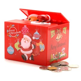 Pinkgarden Christmas Piggy Bank Coin Money Box Electronic Money Bank Safe Saving Box ATM Bank Safe, Great Gift for Kids Child