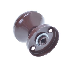 Aqbau Door knob on round rosette button pusher door knob (brown)