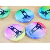 10 pc Pinback Buttons, Mixed Color Guillotine 1" Round (new