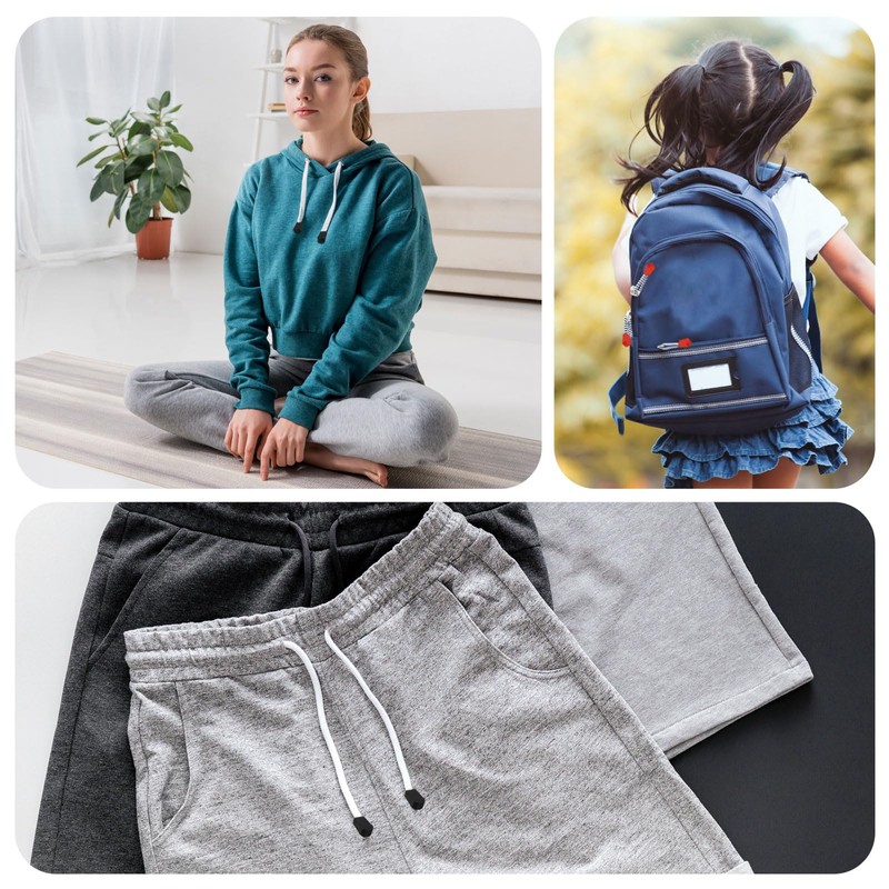 uxcell 25Pcs Plastic Flat Bell End Stoppers, Cord Ends Lock