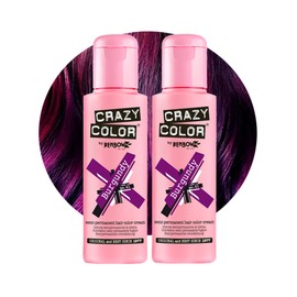 Crazy Color Vibrant Burgundy Semi-Permanent Duo Hair Dye. Highly Pigmented Purple Wine Conditioning & Oil Nourishing Vegan Formula | No Bleach or Ammonia | 200ml