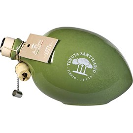 Tenuta Sant'Ilario Italian Extra Virgin Olive Oil 100% Intosso in Green Decorative Ceramic Bottle by Ritrovo Selections, 400ml