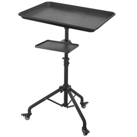 Salon Tray Cart on Wheels, Tattoo Tray with Storage Platform, Adjustable Height Service Rolling Tray, Storage Tray Trolley for Beauty Clinic Spa, Rolling Tray Cart