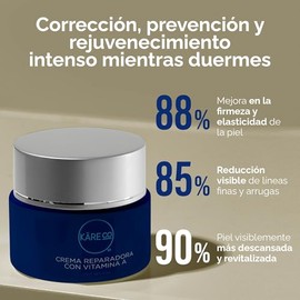 KareCo Crema Hidratante Facial Reparadora con Retinol | Regeneración Celular y Efecto Antienvejecimiento | Vitamina C y Niacinamida | Potencia Tu Ruti