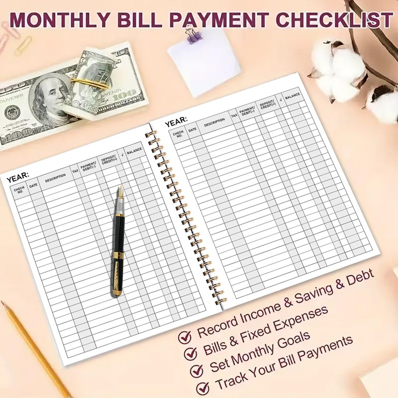Checkbook Register - Check Register Book for Personal or Business,