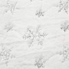 Faux Fur Christmas Table Runner with Silver Sequin Snowflakes, White