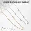 sawyofu 18K Gold Plated Necklaces For Women Gold Cubic Zirconia