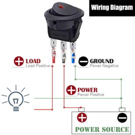 QOFOWIN Rocker Toggle Switch,12V 20A/24V 10A 3Pin Dot red Light ON/Off LED Toggle Switch for Light Car,Truck,Race Cars, RV's, Marine(10Pcs+Wire) (red)