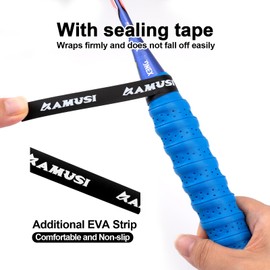 CIXLOGIC 4pcs Comfortable Tennis/Badminton Racket Grips Colorful Tennis Racquet Grips Wrap-on Grip Anti Slip Handle Cover Perforated Super Absorbent Overgrip for Padel Tennis Squash Racket