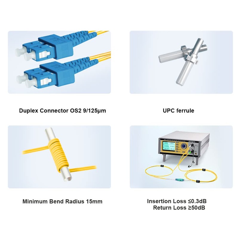 FLYPROFiber 1M OS2 SC to SC Fiber Patch Cable |