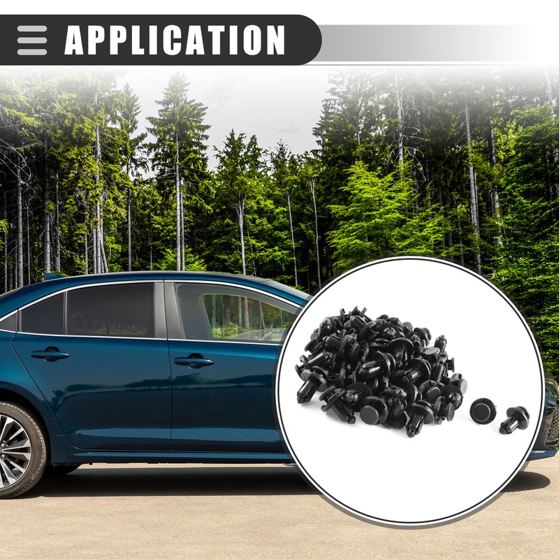 Motoforti Universal Plastic Car Rivets Fastener Push Clips, 9mm Hole,