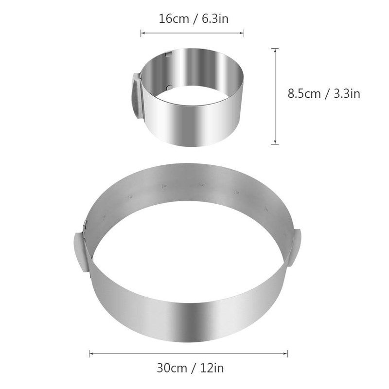 WIWAPLEX Anillo para tartas de 15,2 cm a 30,4 cm,