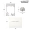 DORIS HOME 50Pcs Glitter Silver Butterfly Quinceanera Invitations, 5" x
