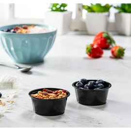 ELEGANT DISPOSABLES black portion cups no lids (3.25 OUNCE)