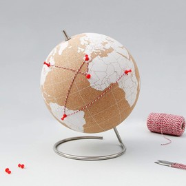 Suck UK Cork Globe World Map with Push Pins - Complete Map of the World Globe in beautiful Cork Mini 6 Inch