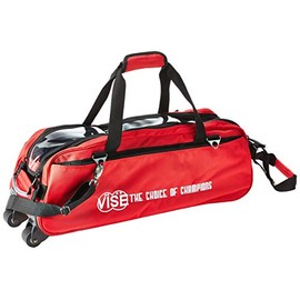 Vise Three Ball Tote Roller Bowling Bag, Red