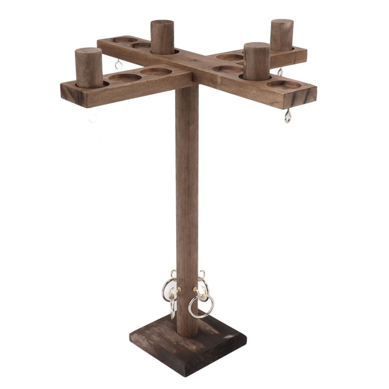 Hook and Ring Game for Four Players Wooden Hooks Fast