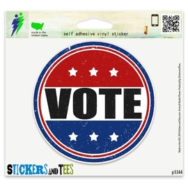 Vote Vinyl Car Bumper Window Sticker 4" x 4"