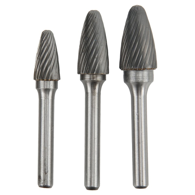 5pcs Carbide Burrs Single Cut Rotary File with 6mm/0.24in Shank