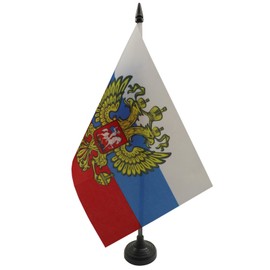 AZ FLAG AZ FLAG - Tischflagge Russland Mit Adler - 21x14 cm - Russische Tischfahne 14 x 21 Cm - Flaggen