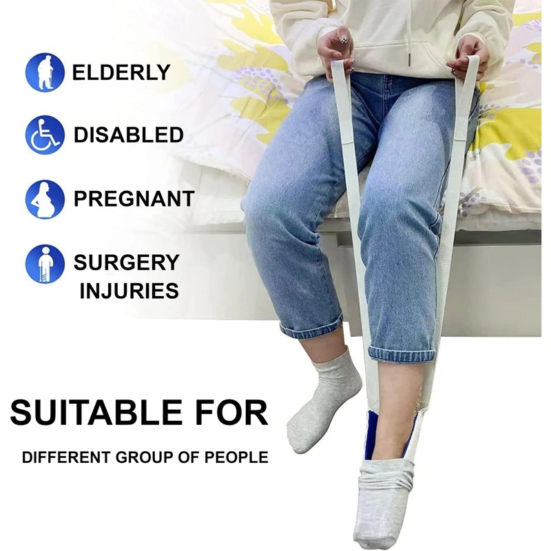 Three Finger Design Sock Aid Device for Seniors, Disabled, Pregnant