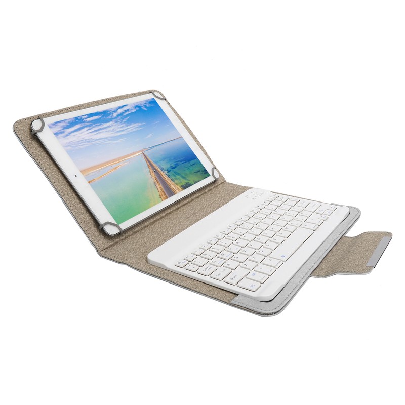 Tablet Cover Set with White Bluetooth Keyboard Protective Case Holder