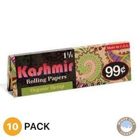 Kashmir Organic Flexible Filling Papers Perfect 1 1/4 Size Comes with Attractive Conveyable Free LED Lighter - Pack of 10