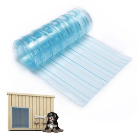 13.7in x 4.9ft Door Replacement Flaps for Dog House - Easy to Cut & Install Transparent Vinyl Strip for Doggie/Doggy/Cat Entry Door