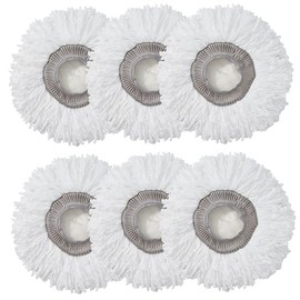 True & Tidy MP-365 Round Mop Pad Replacement Set for SPRAY-360 Clean Everywhere Spray Mop Kit, Machine Washable up to 100x (6)