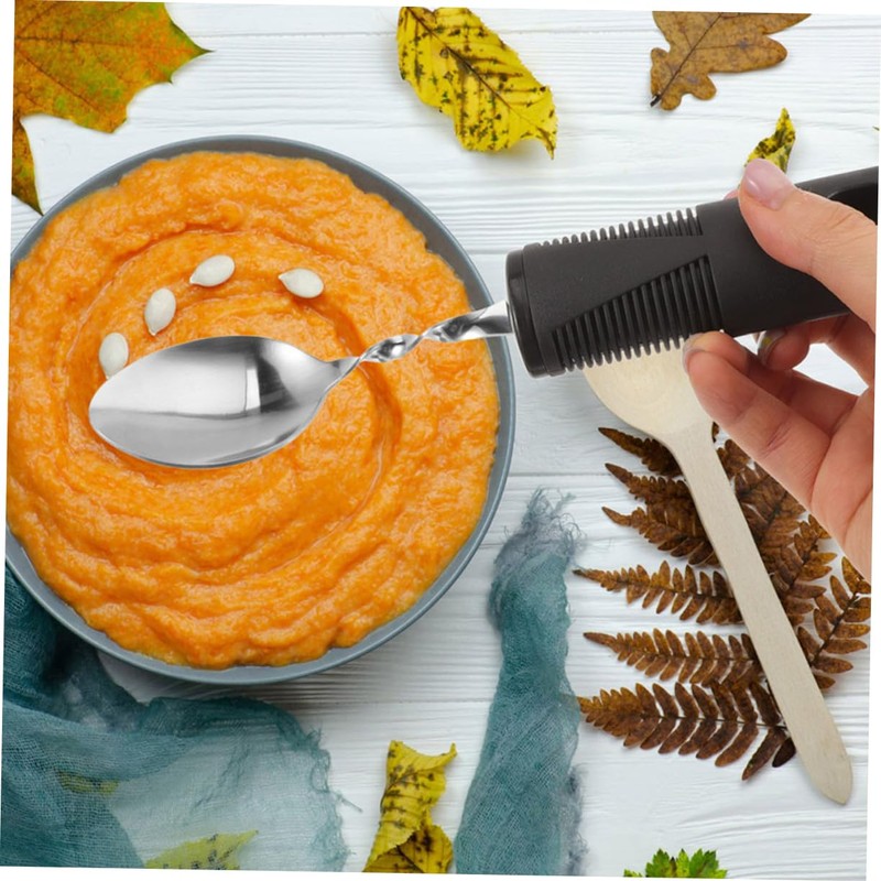 SHOWERORO 2 Sets Adaptive Utensils for Elderly Shaking Cutlery with
