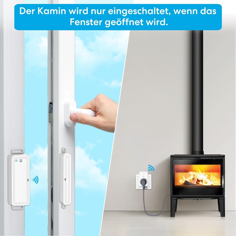 TangVita Window Contact Switch with Window Sensor, Wireless Exhaust Control