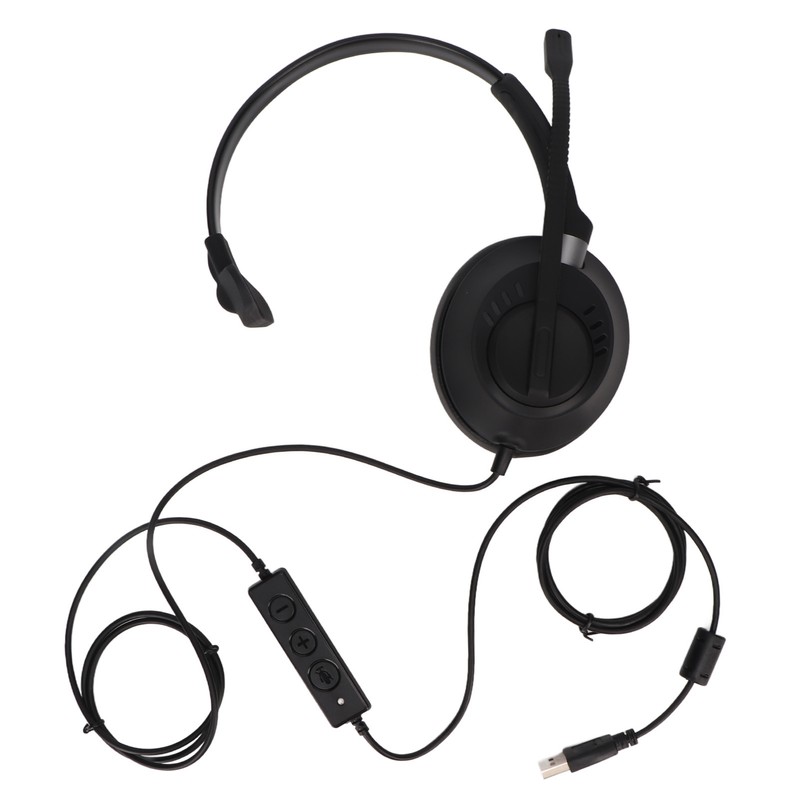 Telephone Headset Noise Cancelling Clear Chat USB Plug Computer Headphone