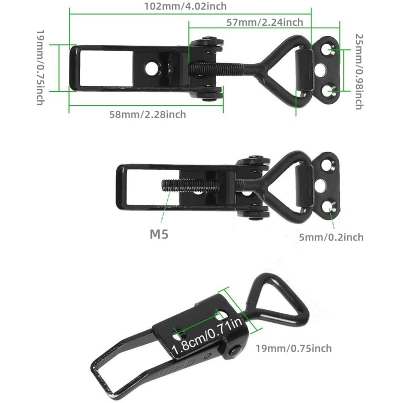 4 Pack Metal Toggle Latch,Box Closure Tension Lock Toggle Clamp