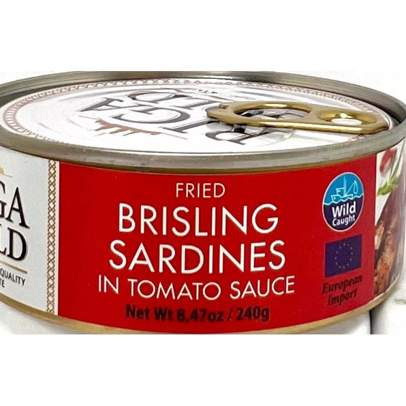 Riga Gold Fried Brisling Sardines In Tomato Sauce Chunk Style