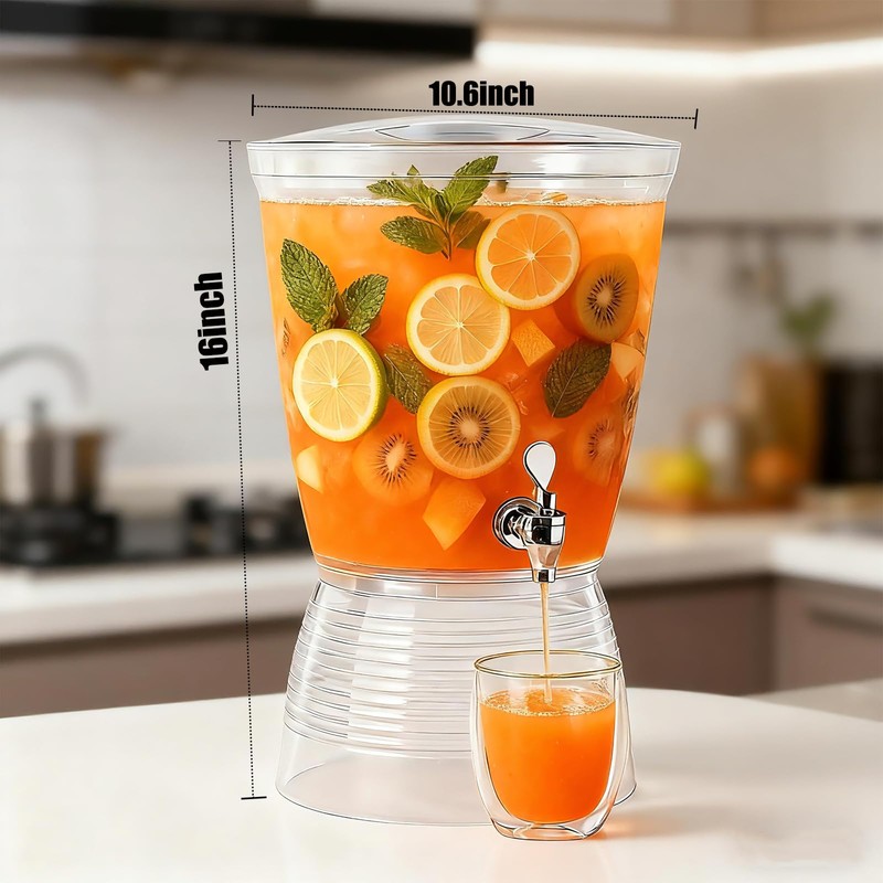 2 Pack Food Grade Beverage Dispenser with Spigot, 2.7 Gallon