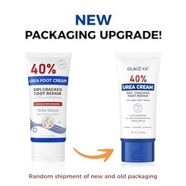 OUKEYA Crema de urea al 40 por ciento en tubo de 3 oz, crema de urea para pies y manos para piel seca y agrietada, loción de urea al 40 por ciento par