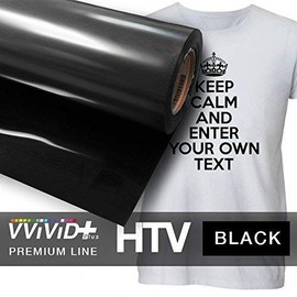 VVIVID+ Black Premium Line Heat Transfer Vinyl Film for Cricut, Silhouette & Cameo (12" x 120" (10ft))
