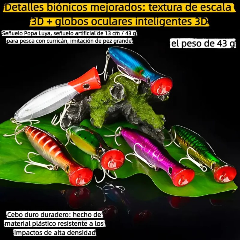 4 Señuelos De 43g Kit Pesca Superficial Mar Playa Río