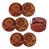 Mango Steam Set of Six Rose Decorative Coasters For Drinks