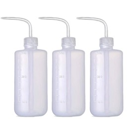 BEADNOVA Irrigation Bottle 500ml 17oz Indoor Plant Watering Can Water Squirt Bottle Plastic Rinse Bottle for Eyelash Extensions Eye Wash Tattoo Lab (3pcs)