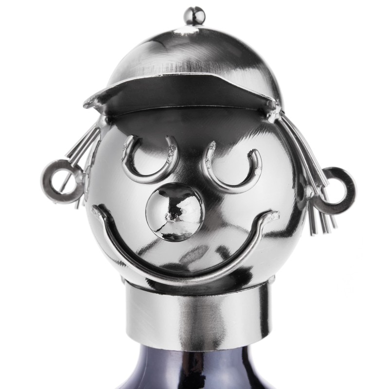 BRUBAKER Weinflaschenhalter Tennisspieler Metall Skulptur mit Geschenkkarte