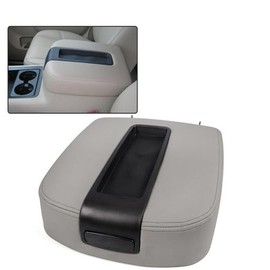 Mievlyo Center Console Armrest lid Cover Gray Fit for 2007-2014 Chevy Suburban GMC Sierra Tahoe Silverado, SLDARM04 Replacement Front Center Console Cover