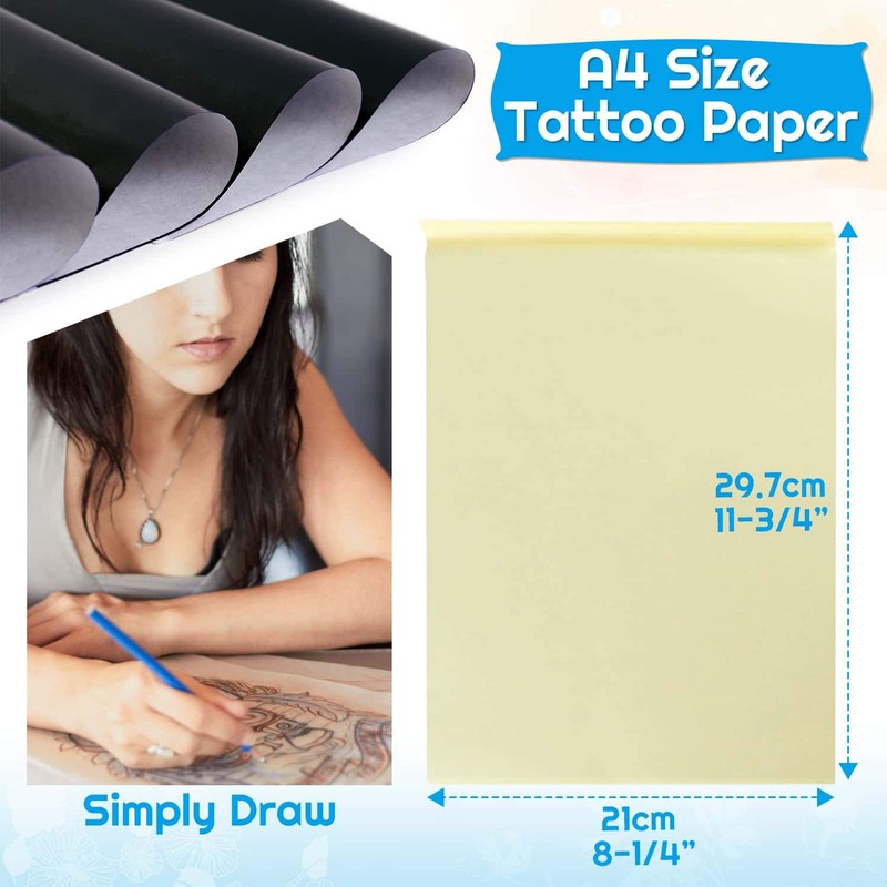 120 Sheets Tattoo Transfer Paper, Stencil Paper for Tattooing Printer,