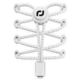 RJ-Sport Tieless Elastic Shoe Laces - Heavy Duty No Tie Shoelaces for Kids and Adult with Strong Lock and Speed Shoestrings white Size: One Size