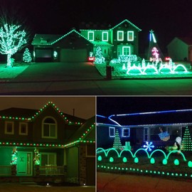 Brizled C9 Green St Patricks Day Lights, 16ft 25 LED Faceted String Lights, Connectable 120V UL Certified Christmas Lights, Indoor Outdoor Decorative Lights for Party, Easter, Patio, Garden, Holiday