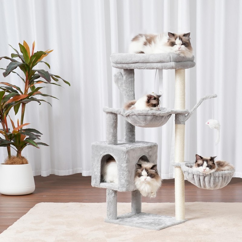 Heybly Cat Tree, 39.4 Inches Tower Condo with Scratching Post,