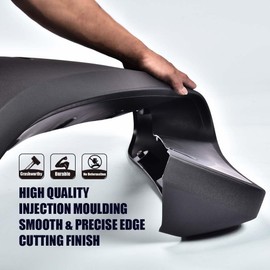 CROSSDESIGN Fender Flares Compatible with Chevy Silverado 1500 / 2500HD / 3500HD 2007-2013 New Body Style with 78.7"/97.6" Bed Fleetside Models Only Textured Black 4PCS (Not Fit GMC Sierra)