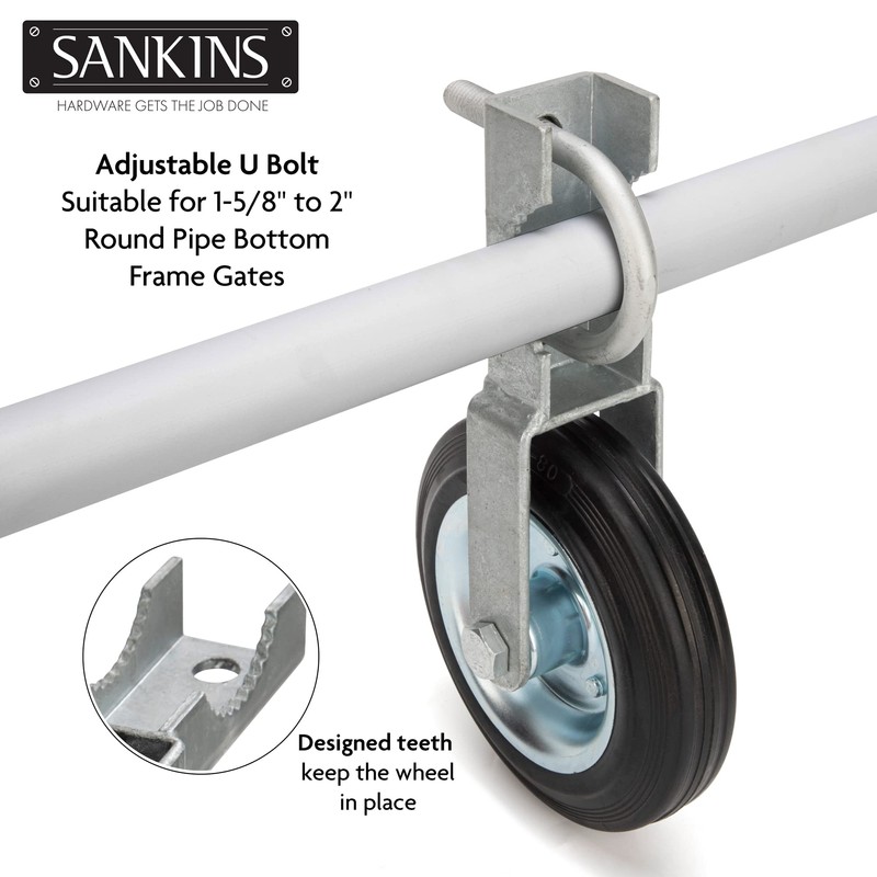 SANKINS Gate Helper Wheel for Supporting Metal Swing Gates with