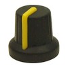 Soft Touch Knob, Black/Yellow, 16mm, 1 Piece - MC72605S